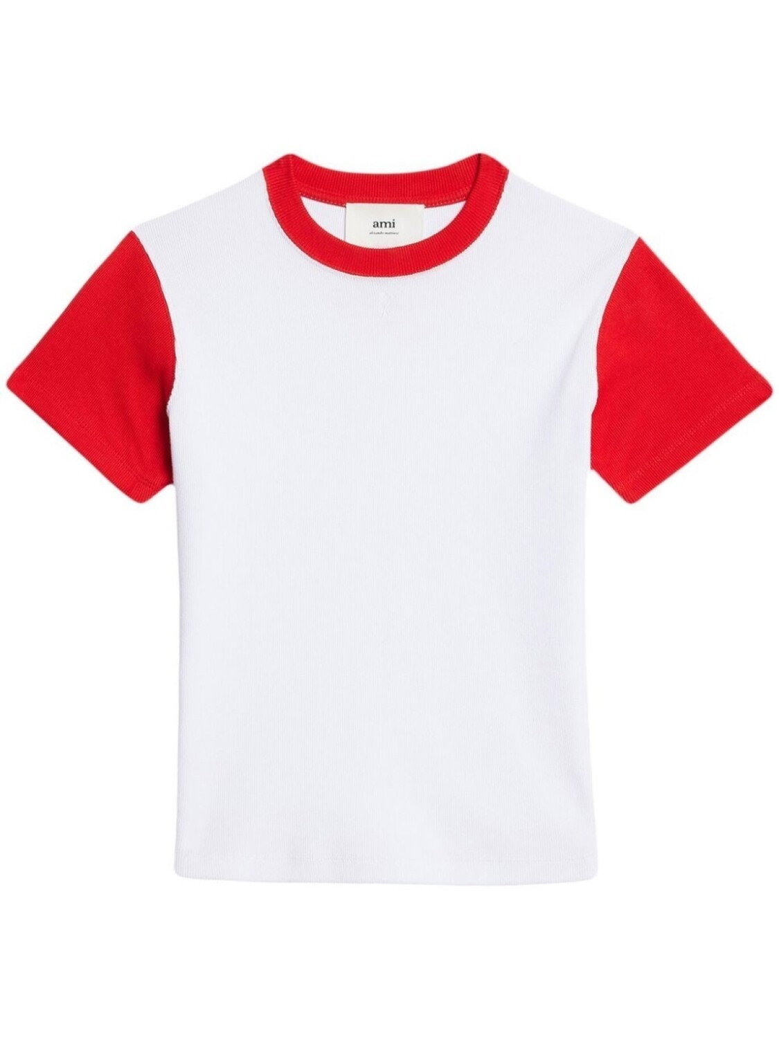 

AMI Paris футболка в двух тонах с монограммой Ami de Coeur, белый