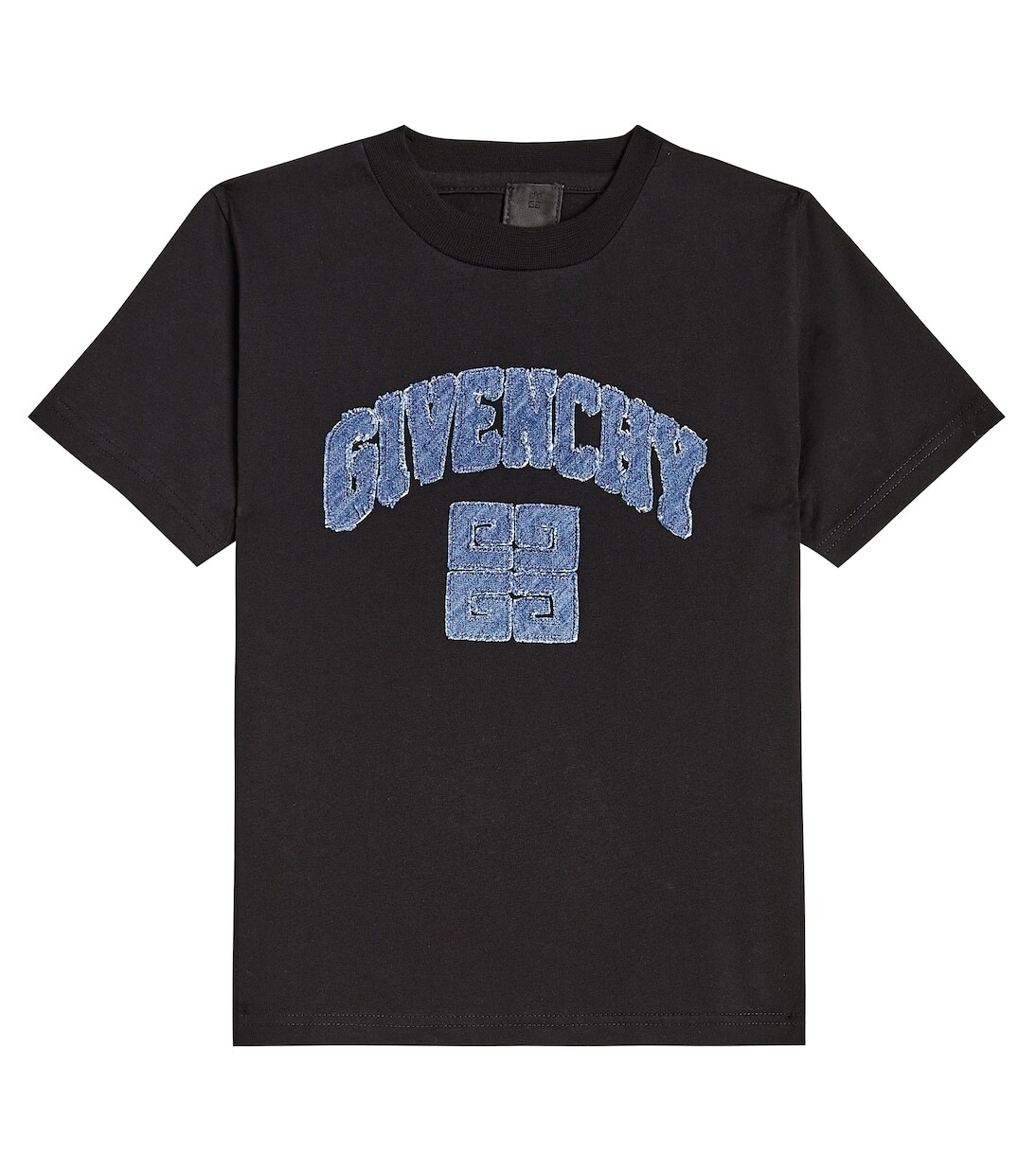 

Футболка из хлопкового джерси с джинсовой отделкой 4g Givenchy, черный