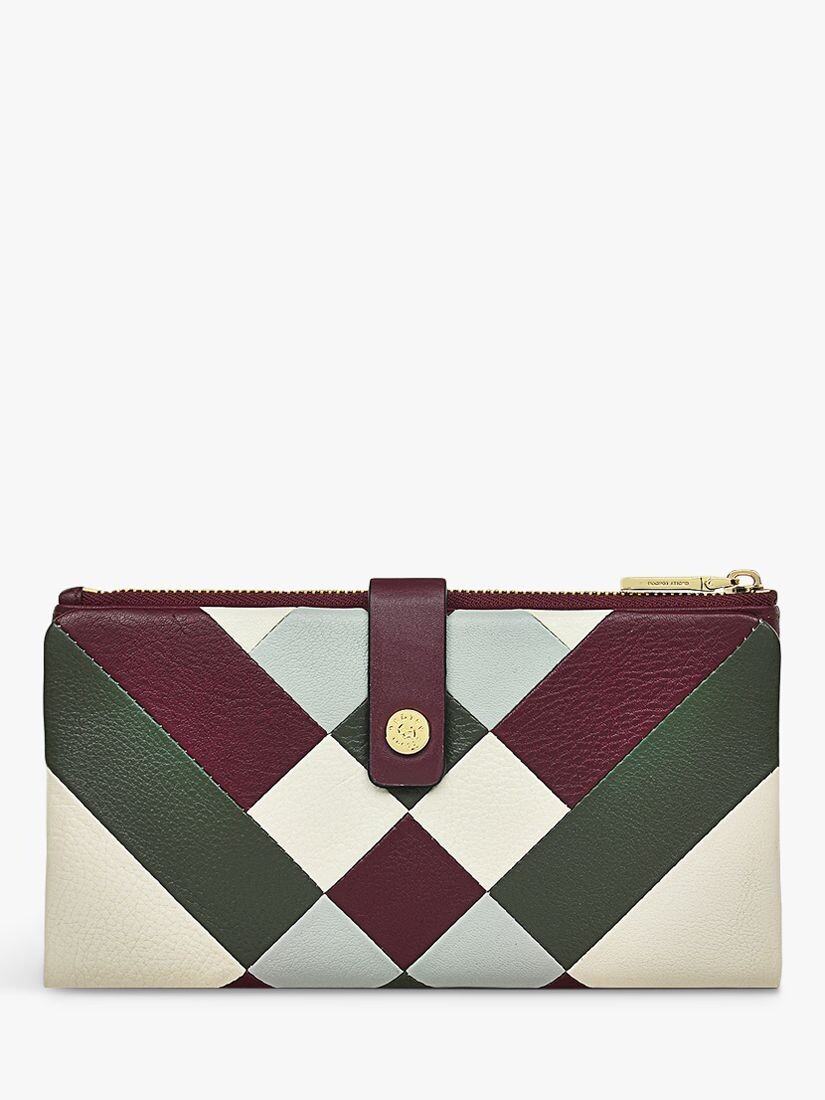 

Большой кожаный кошелек Larkswood 2.0 Diamond Patchwork Radley, темная вишня/мульти