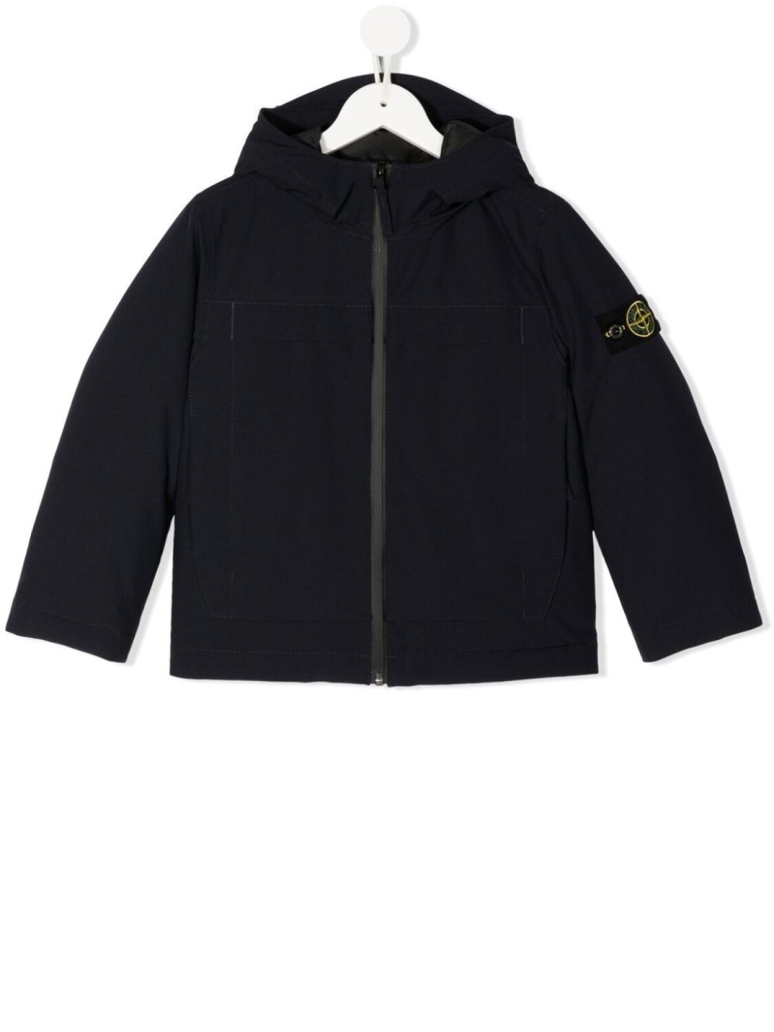 

Stone Island Junior куртка с капюшоном и нашивкой-логотипом, синий