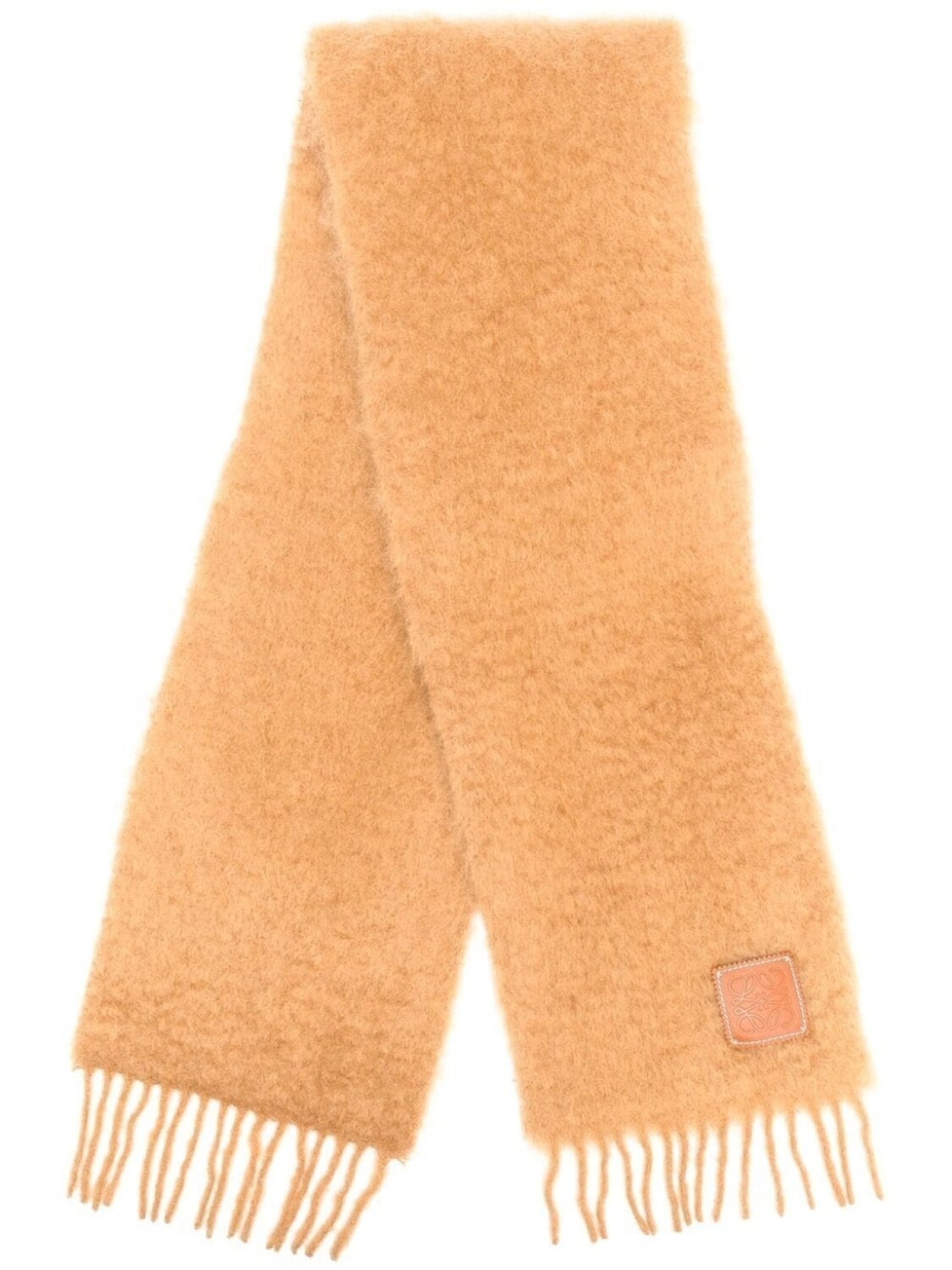 

LOEWE шарф с нашивкой-логотипом, коричневый