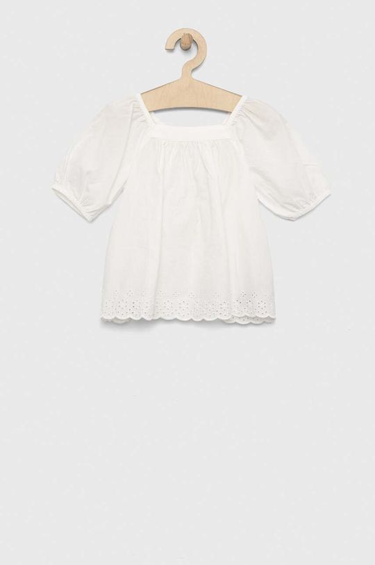 цена Детская хлопковая блузка GAP, белый
