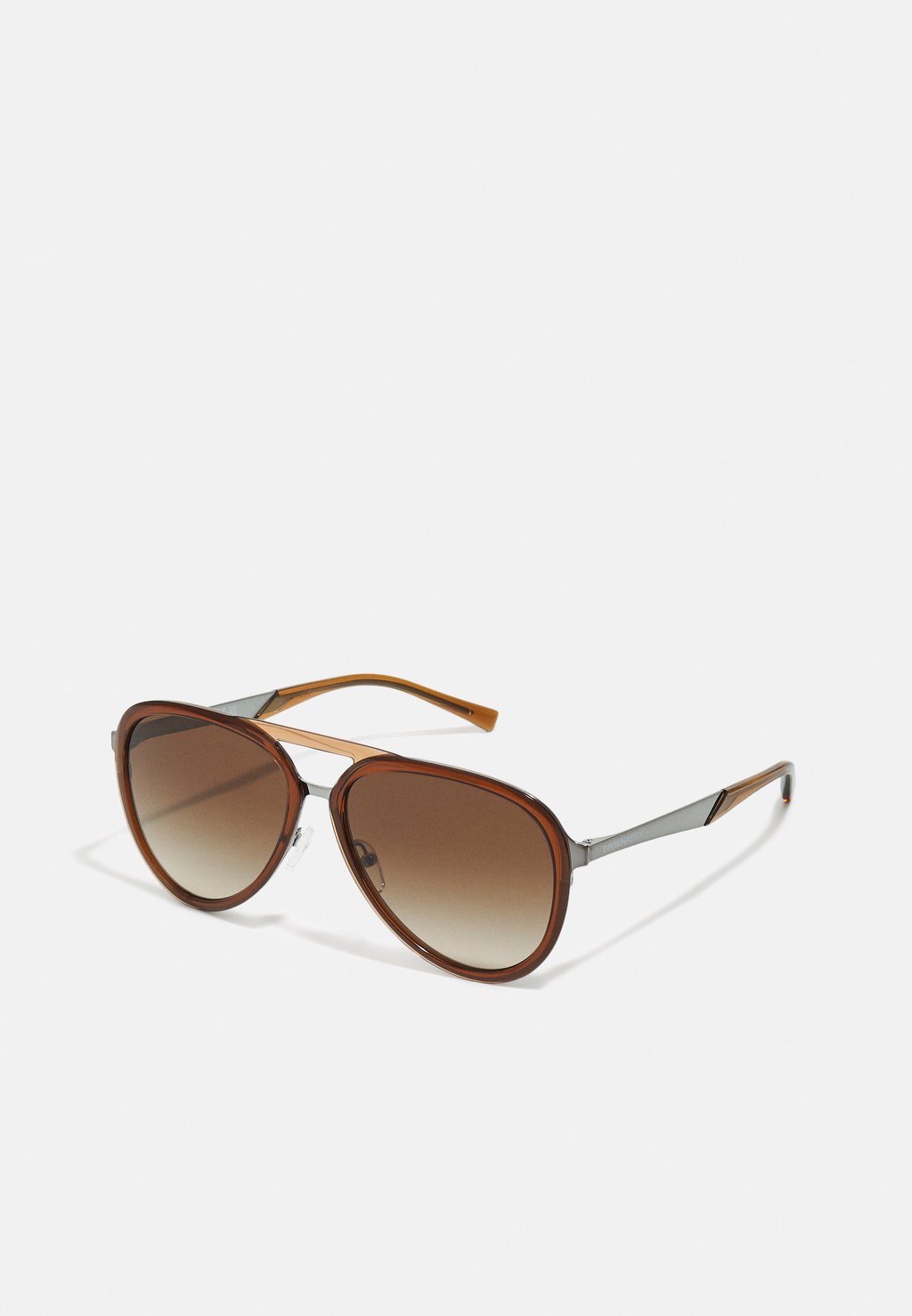 Солнцезащитные очки Emporio Armani, блестящие прозрачно-коричневые.