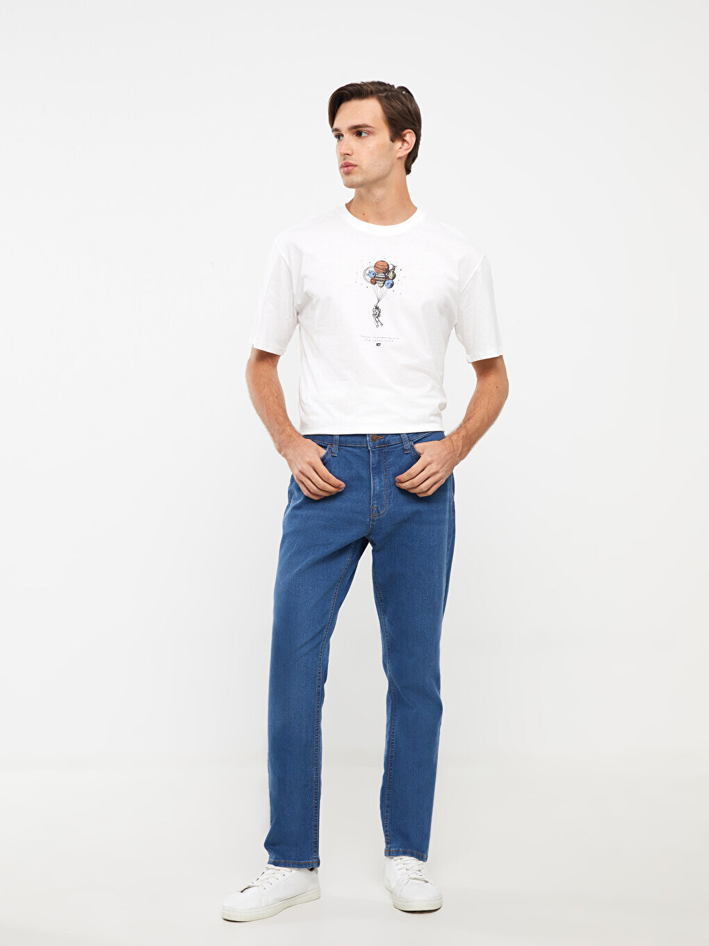 

779 Мужские джинсовые брюки стандартного кроя LCW Jeans, среднее индиго родео