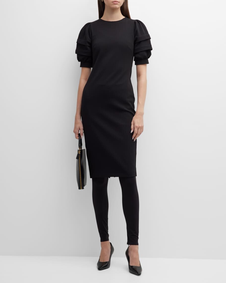 

Плиссированное платье миди Peonie с пышными рукавами Max Mara