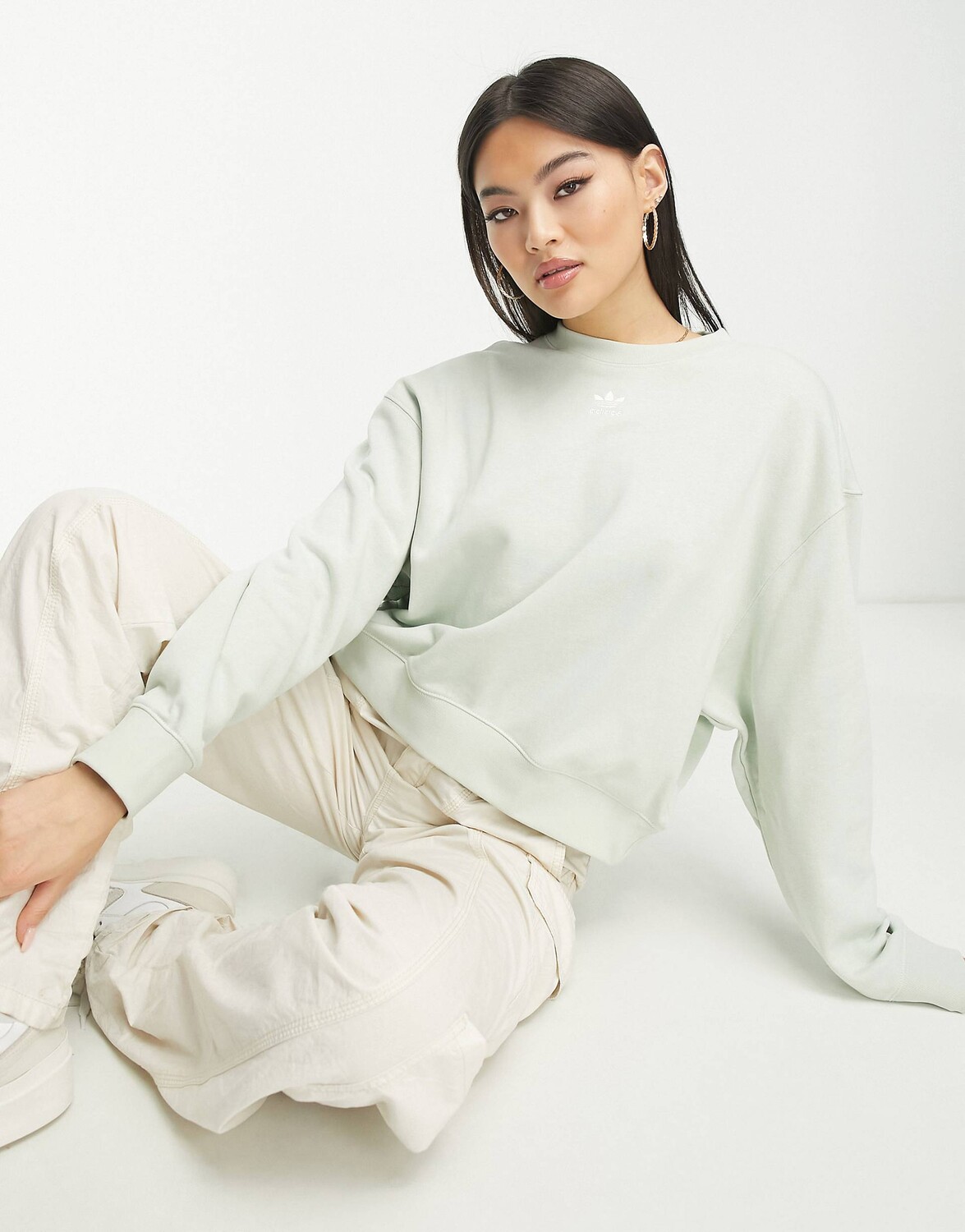 

Зеленая толстовка с трилистником adidas Originals Essentials