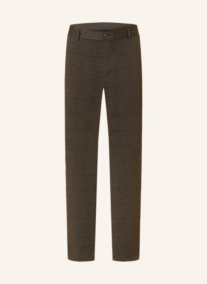 Костюмные брюки приталенного кроя из трикотажа Paul, коричневый