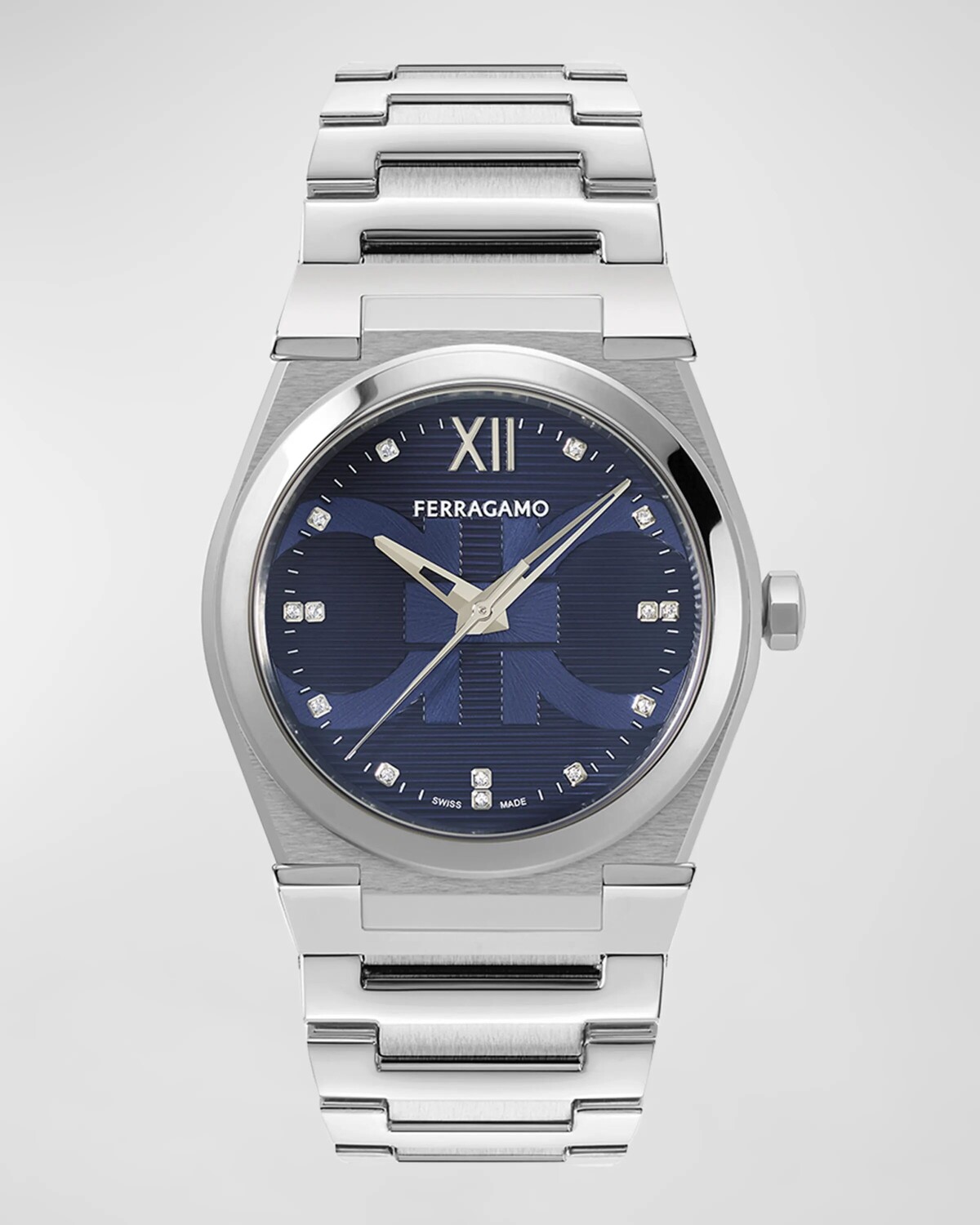 

Мужские часы Vega Holiday Capsule с ремешком-браслетом, 40 мм, синие Ferragamo, цвет Stainless Steel