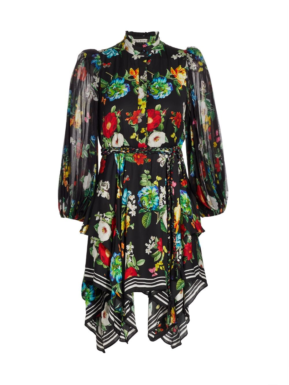

Мини-платье Milda с цветочным принтом и поясом Alice + Olivia