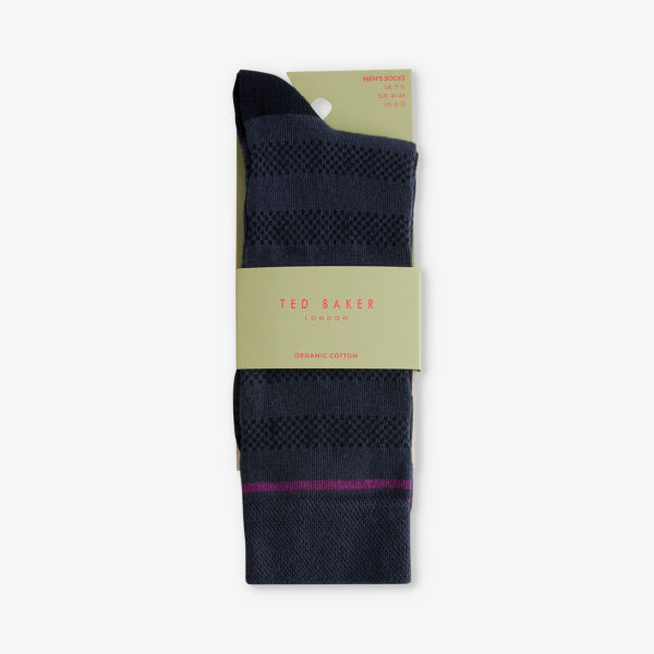 классические носки из смесового хлопка с цветочной вышивкой ted baker синий Sokktwo носки в полоску из смесового хлопка стрейч Ted Baker, синий