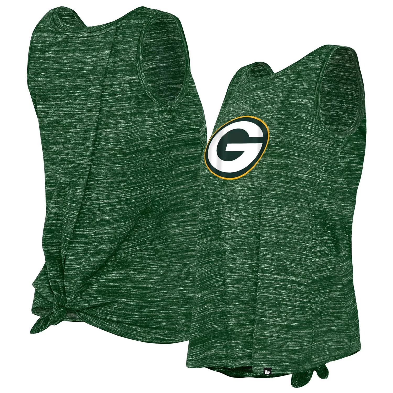 

Женская майка New Era Green Green Bay Packers Space Dye с завязками на спине New Era