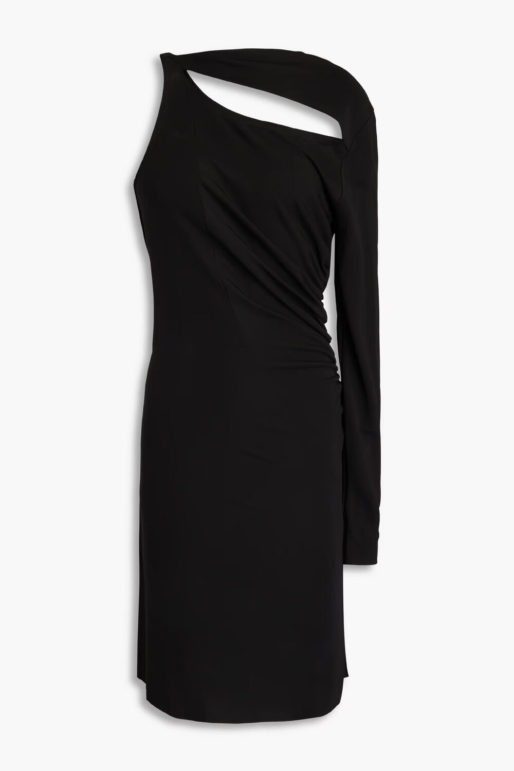 

Мини-платье из джерси с одним рукавом и вырезом Victoria Beckham, черный