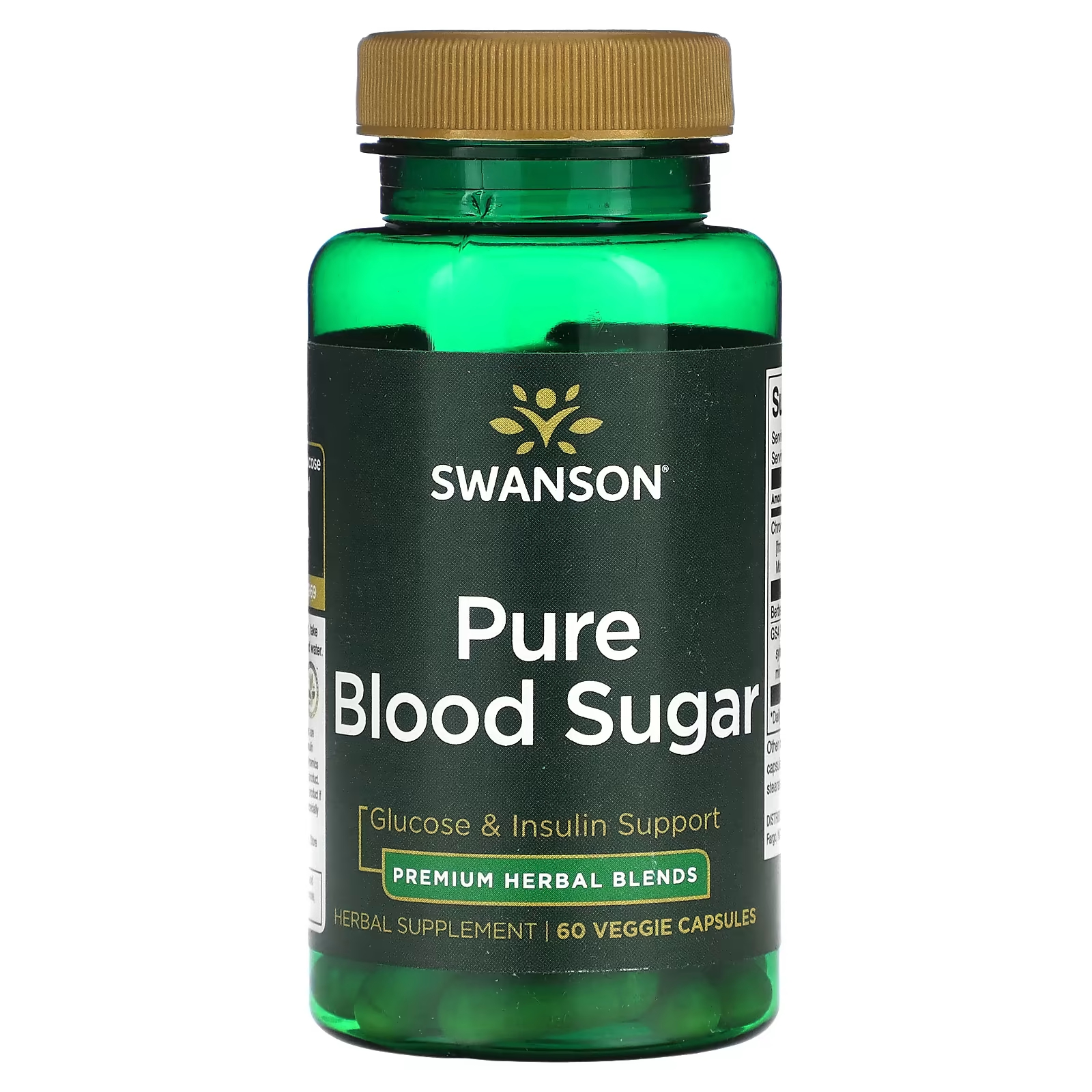 Swanson Pure Blood Sugar 60 растительных капсул sfd berberyna препарат поддерживающий нормальный уровень глюкозы в крови 90 шт