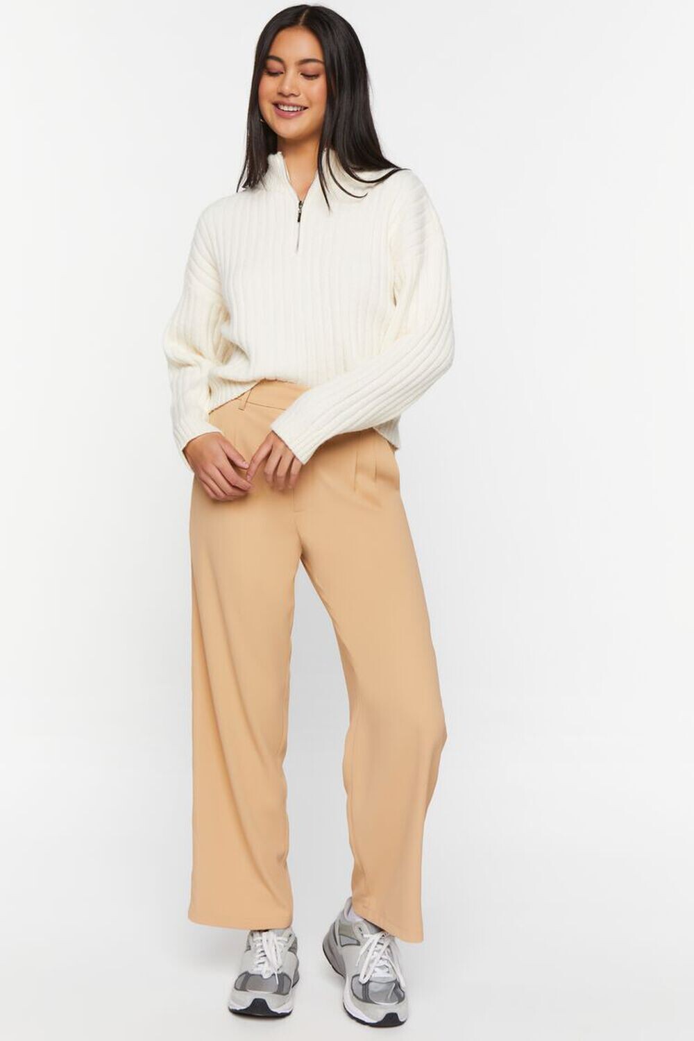 

Укороченные широкие брюки Forever 21, серо-коричневый