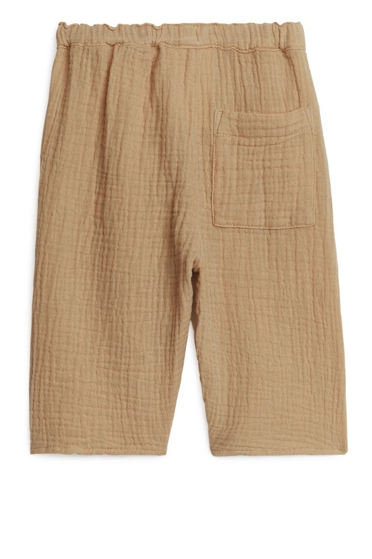 

Брюки из хлопкового муслина H&M, коричневый