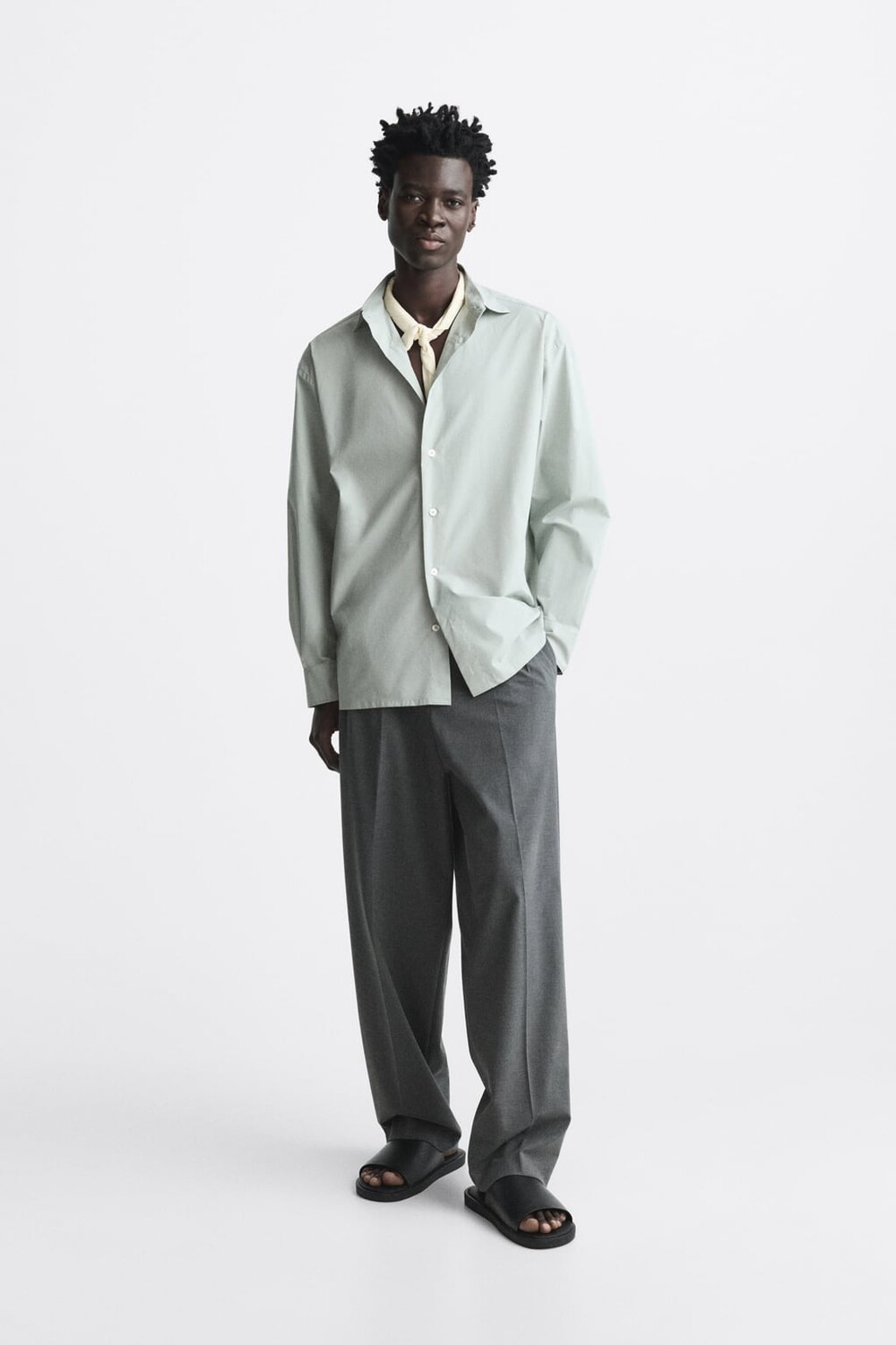 

Широкие брюки ZARA, серый
