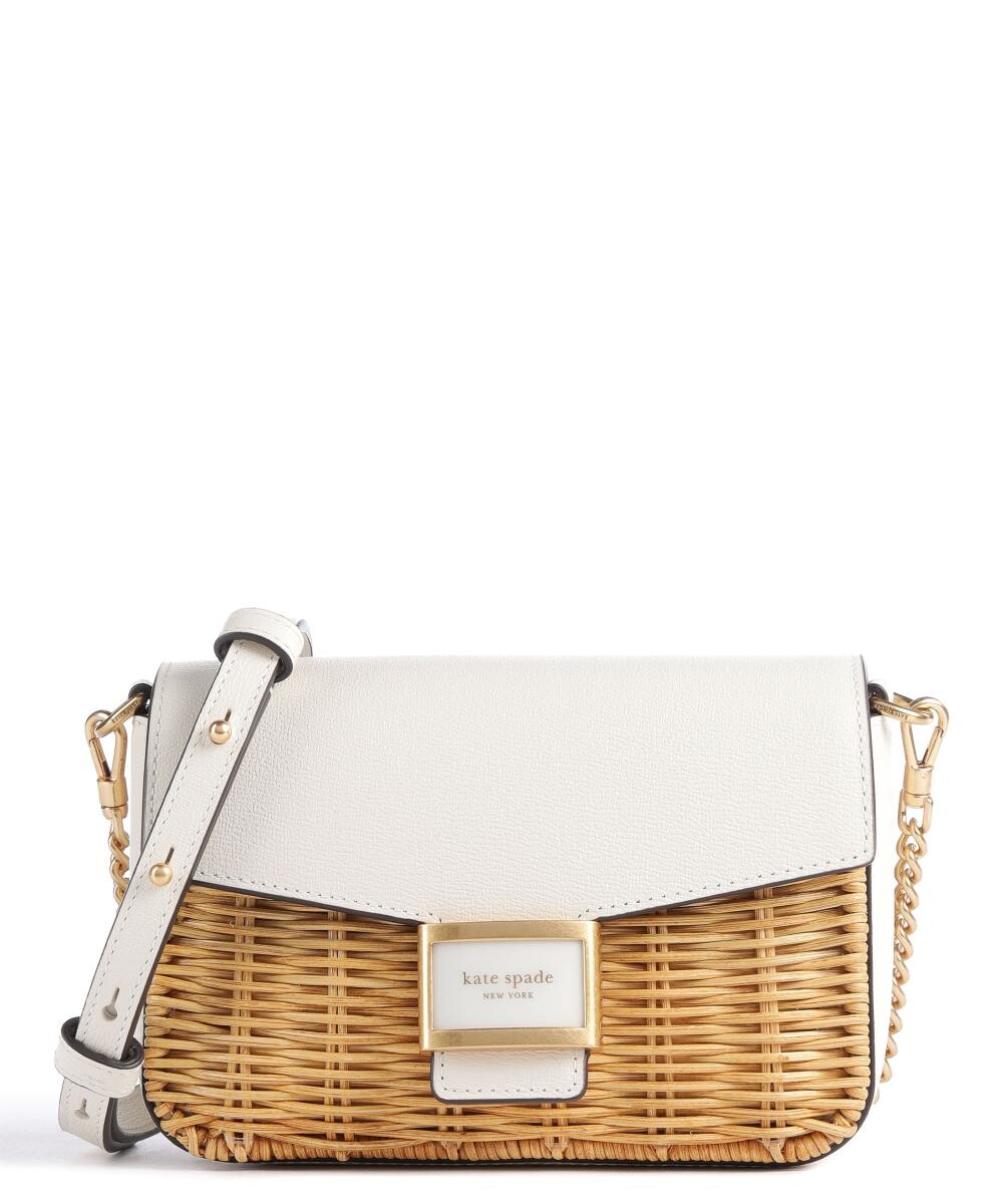 

Сумка через плечо Katy Wicker из мелкозернистой кожи, рафия Kate Spade New York, бежевый