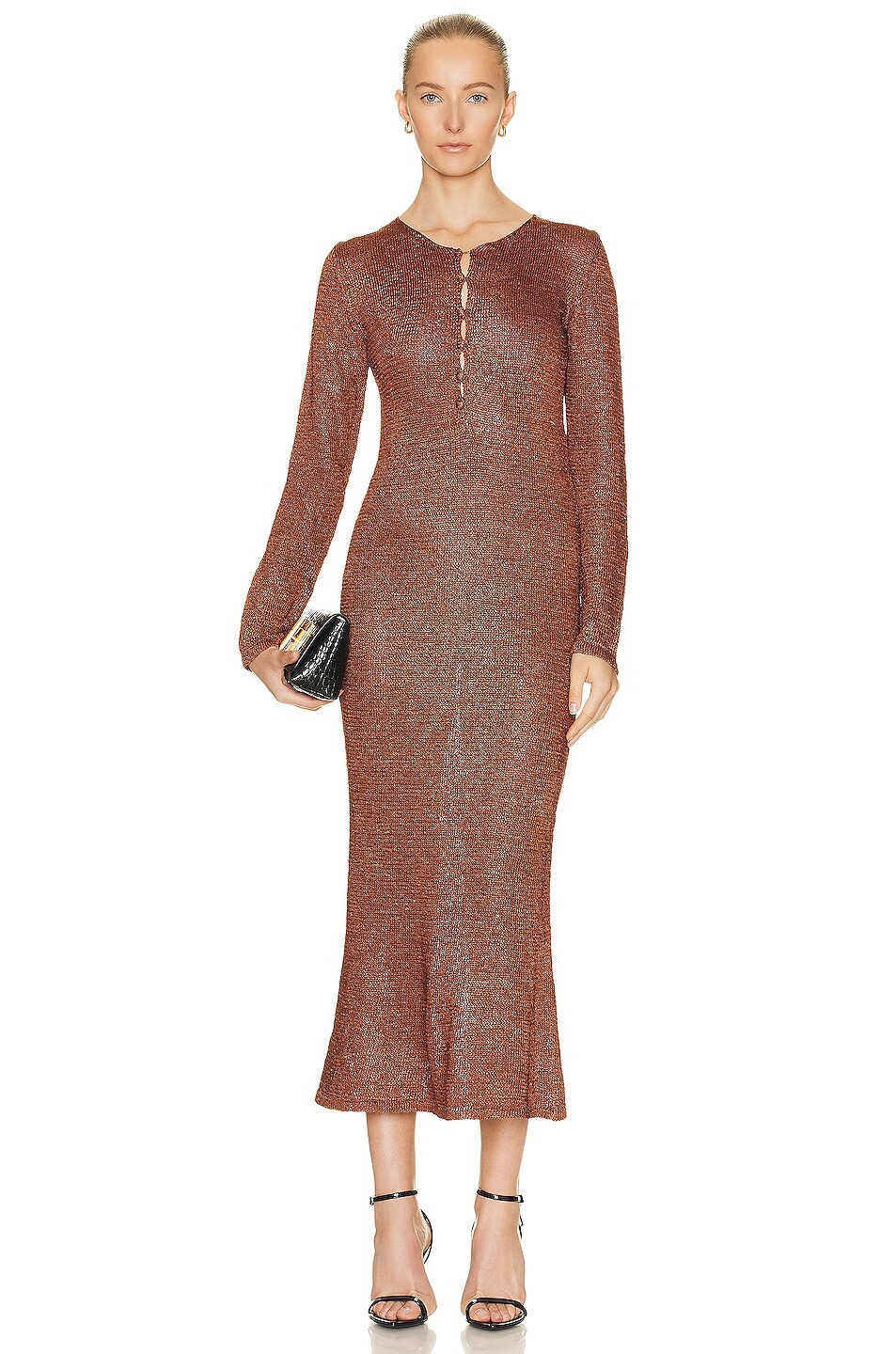 

Платье Tom Ford Shiny Henley, цвет Antique Nude