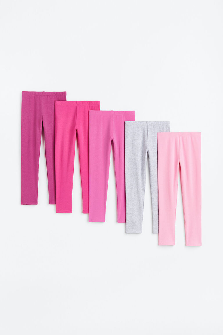 Комплект из 5 леггинсов из джерси H&M, розовый комплект из двух леггинсов из плотного джерси h
