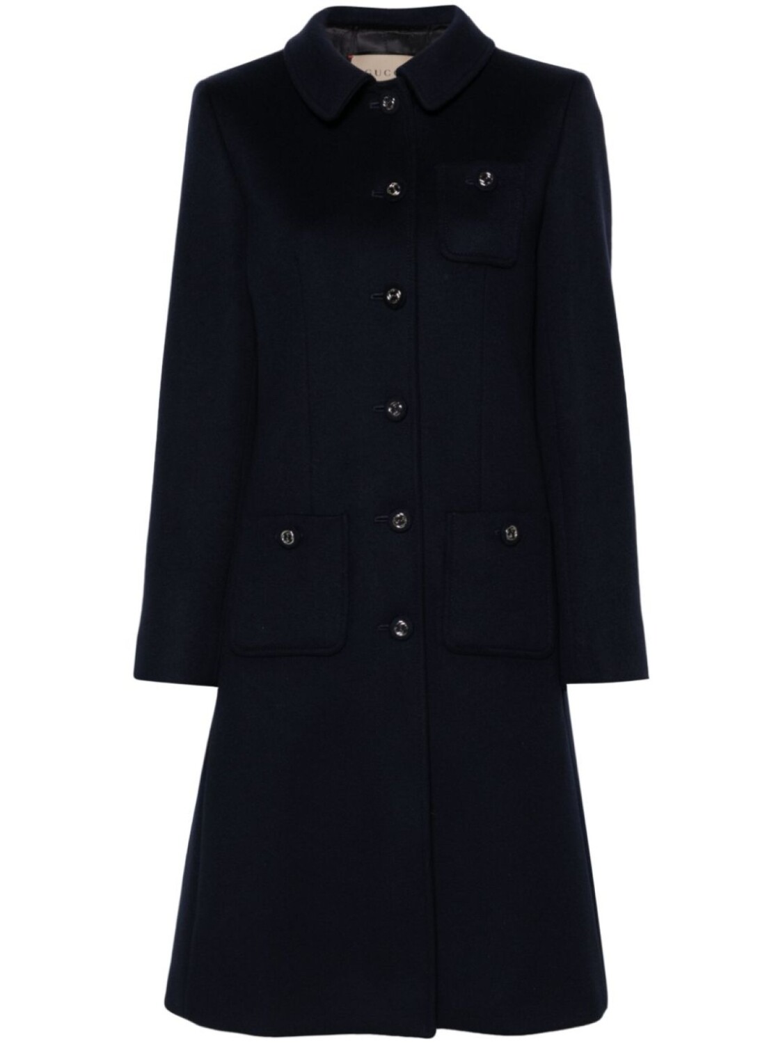 

Gucci шерстяное пальто с логотипом Interlocking G, синий