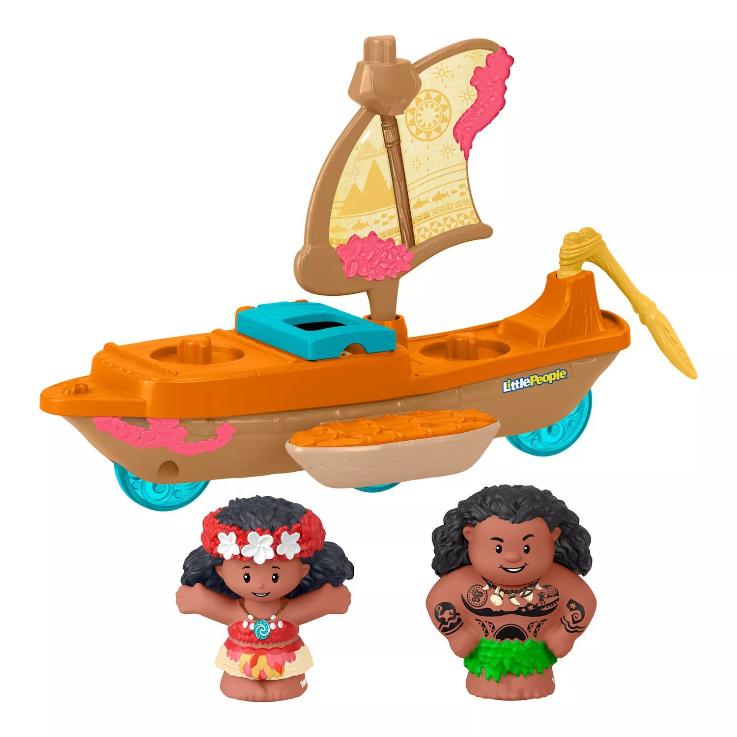 набор каноэ и фигурок disney s moana Набор каноэ и фигурок Disney's Moana & Maui Little People от Fisher-Price Little People