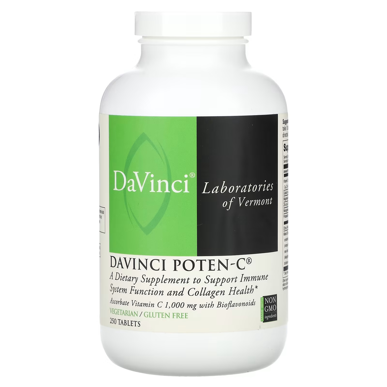 Пищевая добавка DaVinci Laboratories of Vermont Davinci Poten-C, 250 таблеток davinci laboratories of vermont липосомальный витамин c 300 мл 10 15 унций