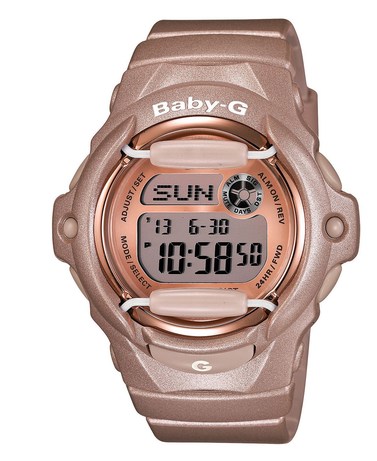 

Женские цифровые часы с бежевым полимерным ремешком, 43x46 мм BG169G-4 G-Shock