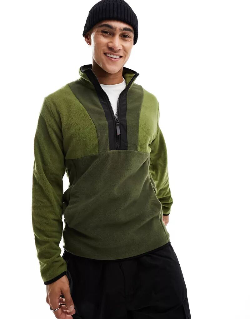 

Зеленая флисовая куртка без застежек Jack & Jones