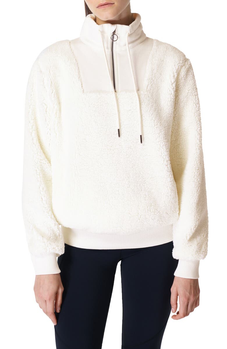 

Пуловер из искусственной овчины с молнией на четверть SWEATY BETTY