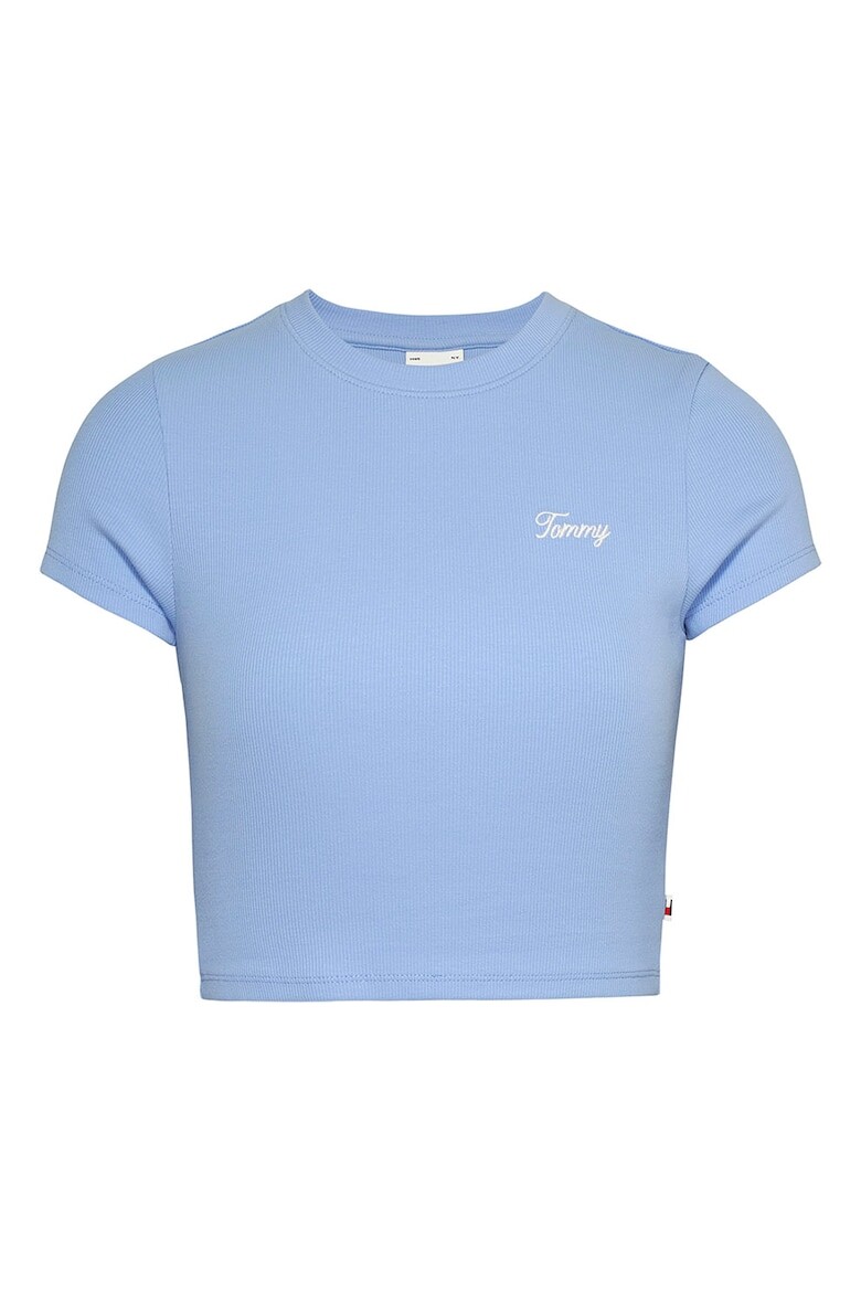 

Короткая футболка с рваным логотипом Tommy Jeans, синий