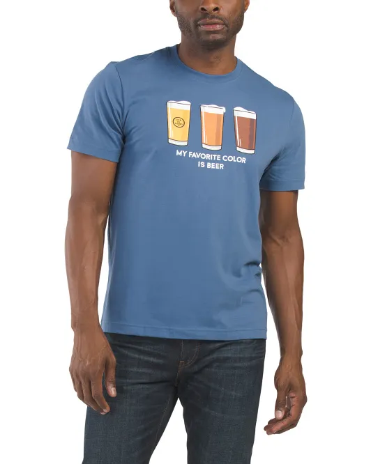 

Классическая футболка Beer Glass Three Life Is Good, синий