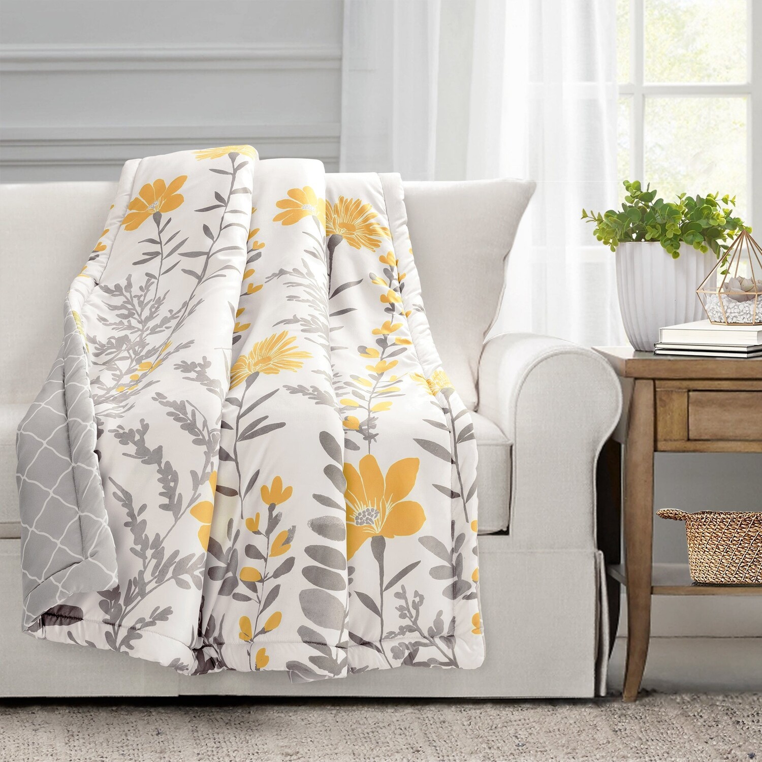

Двусторонний плед Aprile Lush Decor, цвет Yellow_Gray