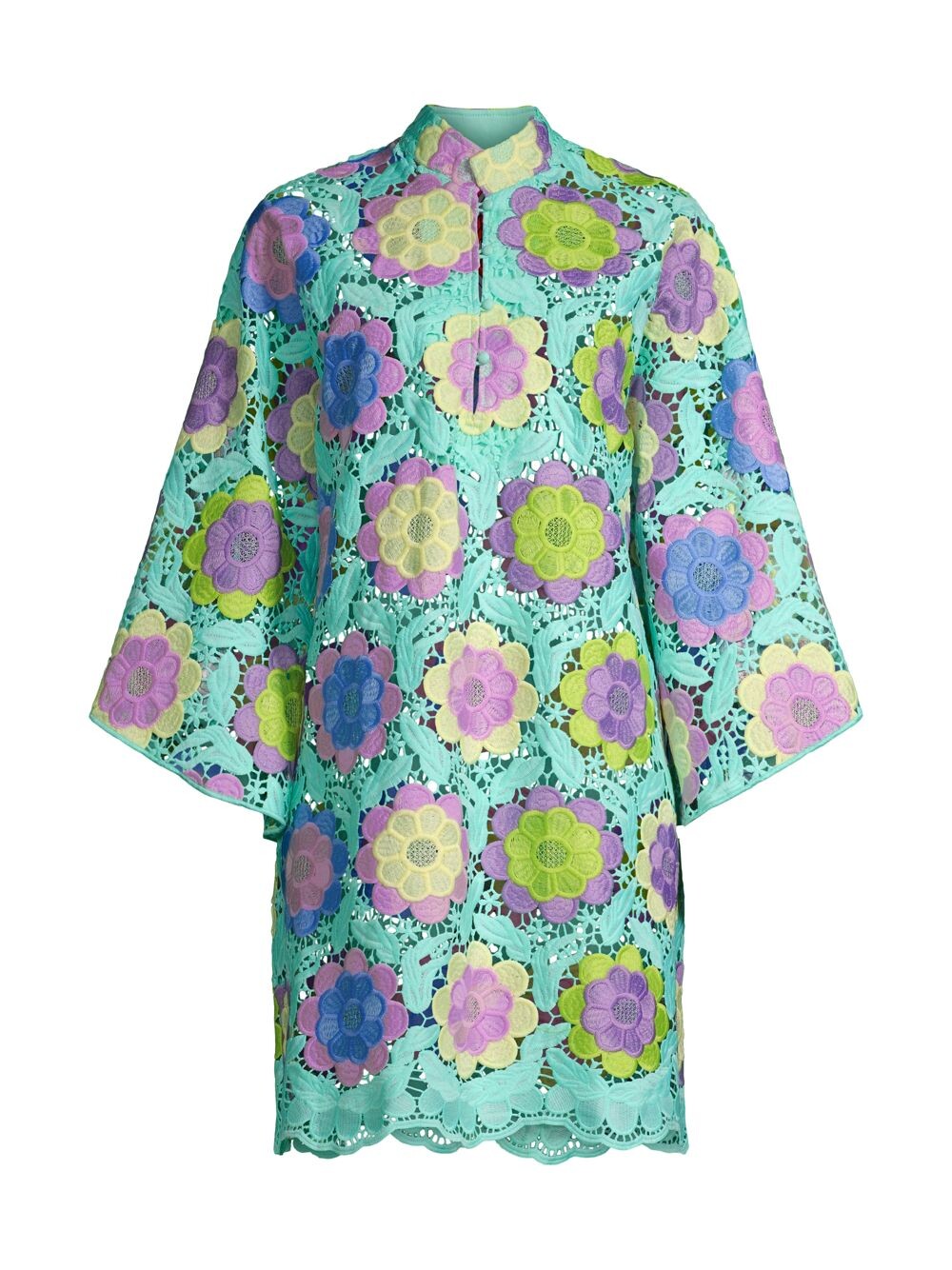 

Кружевной мини-кафтан Daisy La Vie Style House, бирюзовый