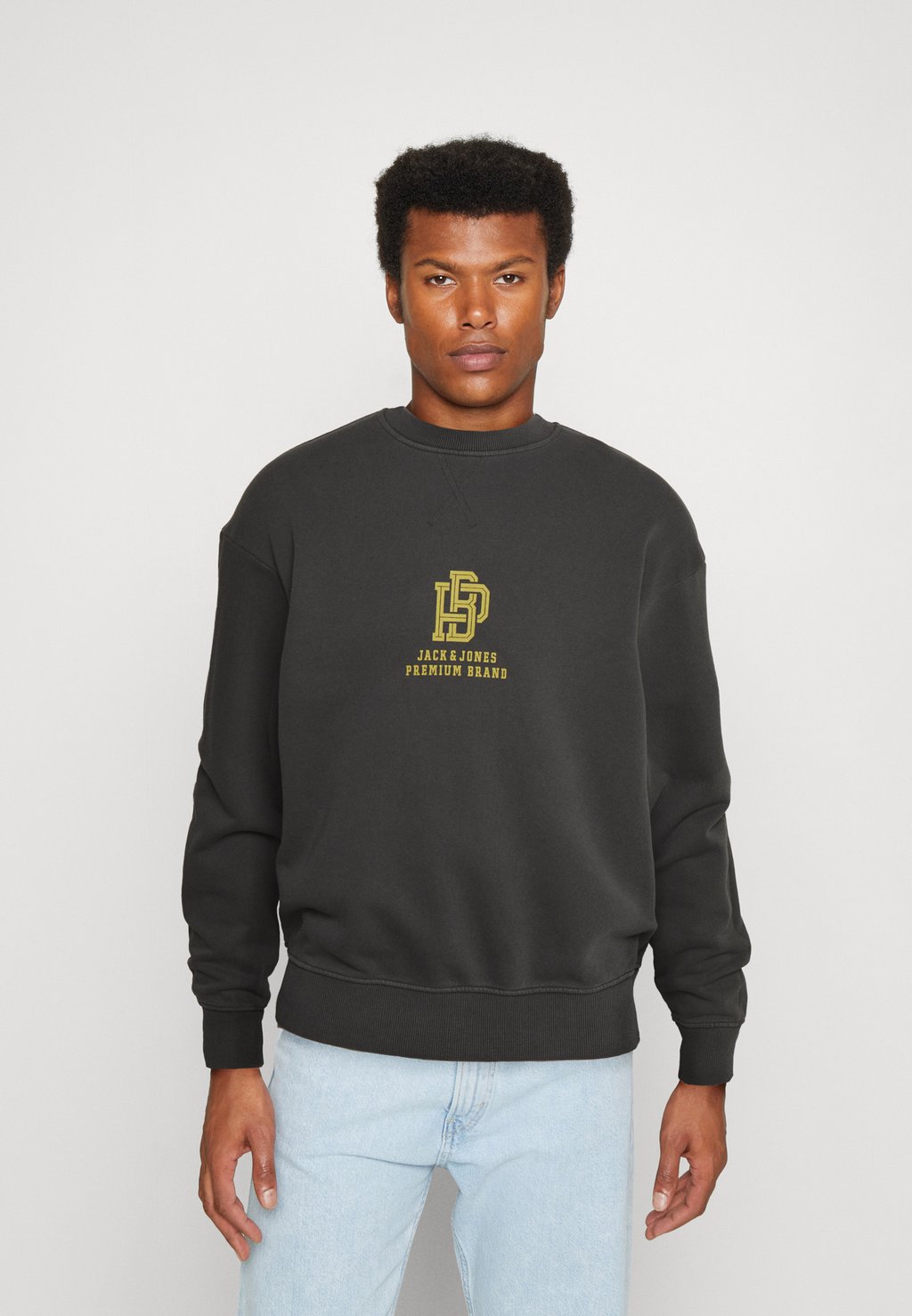 

Толстовка Jack & Jones Jprblupete Crew Neck, черный песочный, Серый