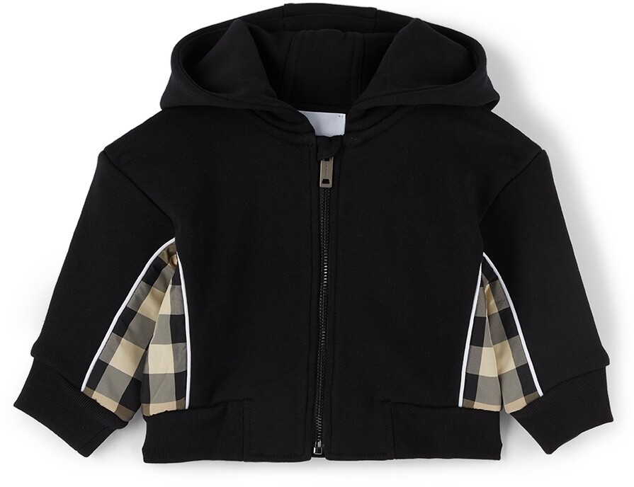 

Толстовка Baby Black с клетчатой ​​вставкой, черная Burberry