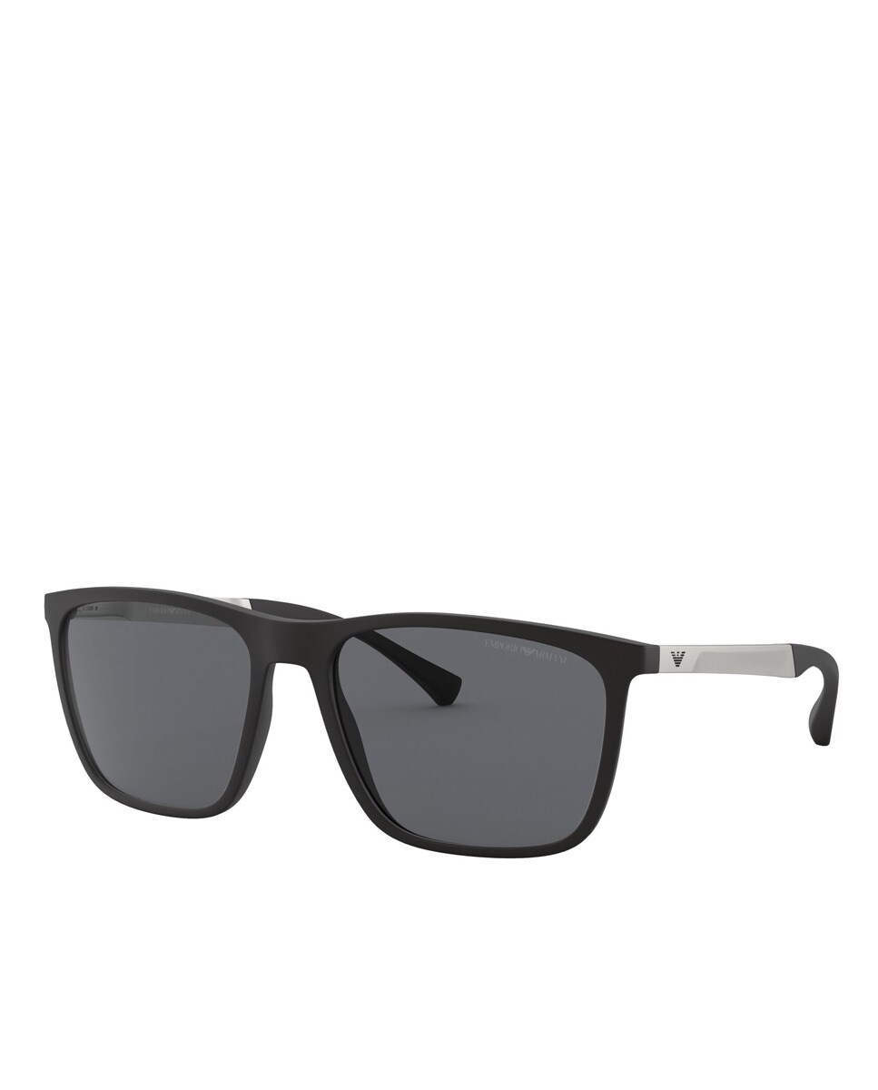 цена Черные солнцезащитные очки прямоугольной формы Emporio Armani, черный