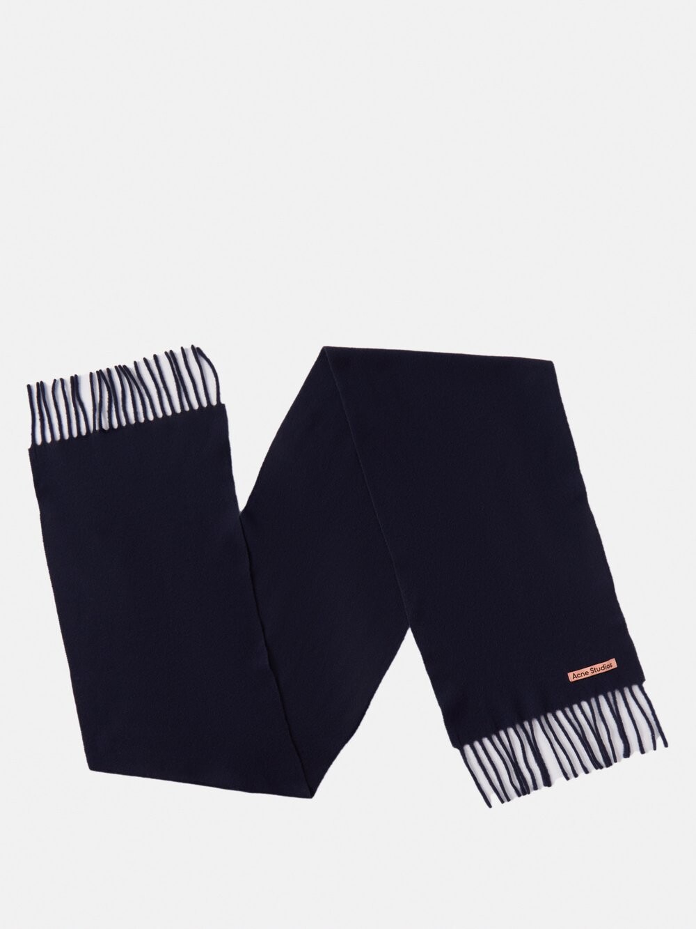 

Шерстяной шарф navy canada с бахромой Acne Studios, синий