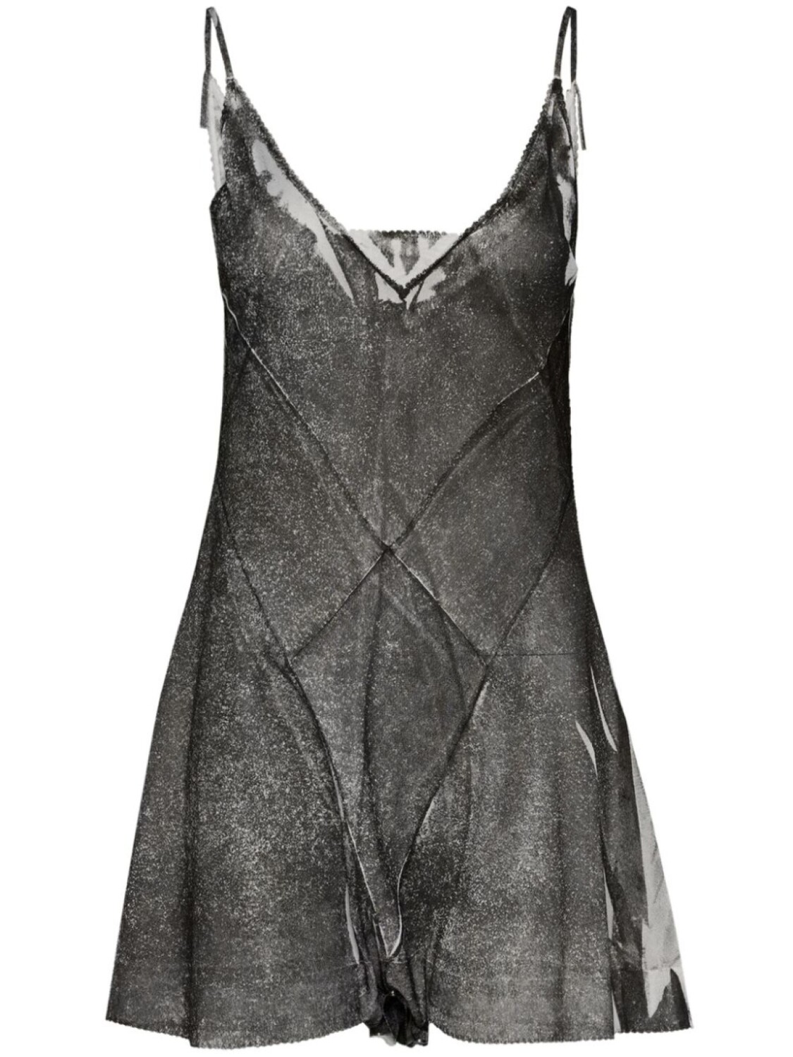 

Шелковое платье мини Serigraphic Maison Margiela, серый