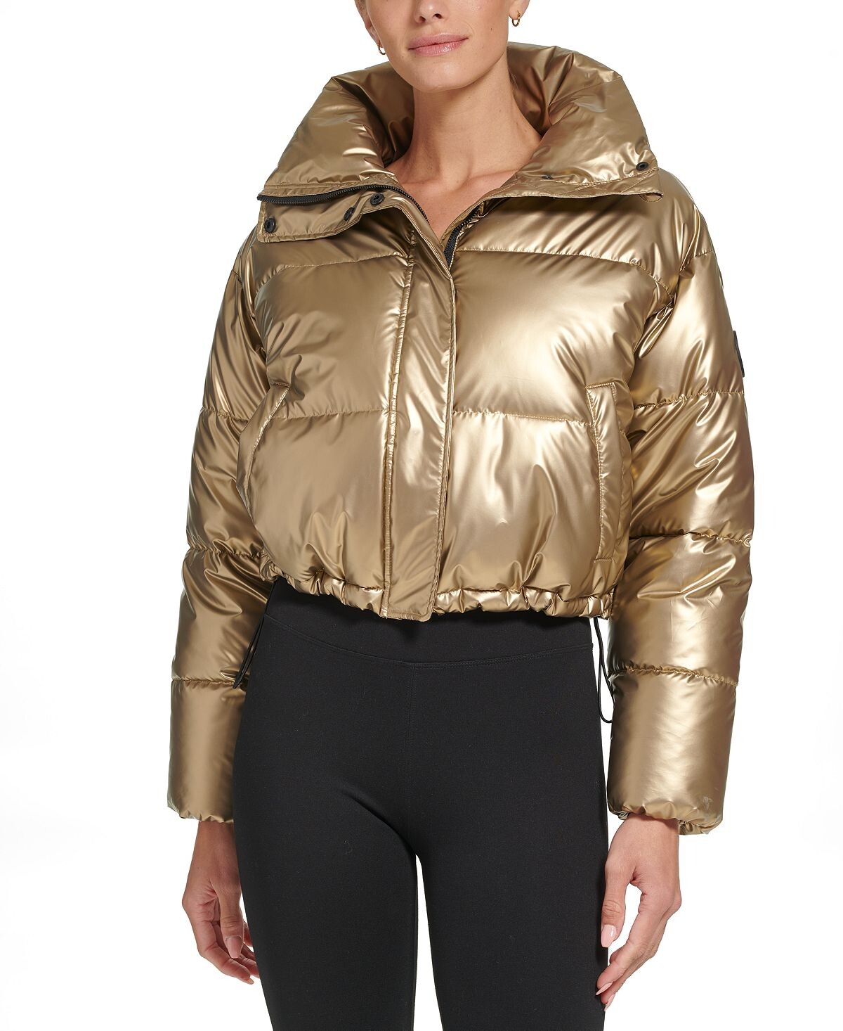 

Спортивная женская укороченная куртка-пуховик Active металлик DKNY, золотой