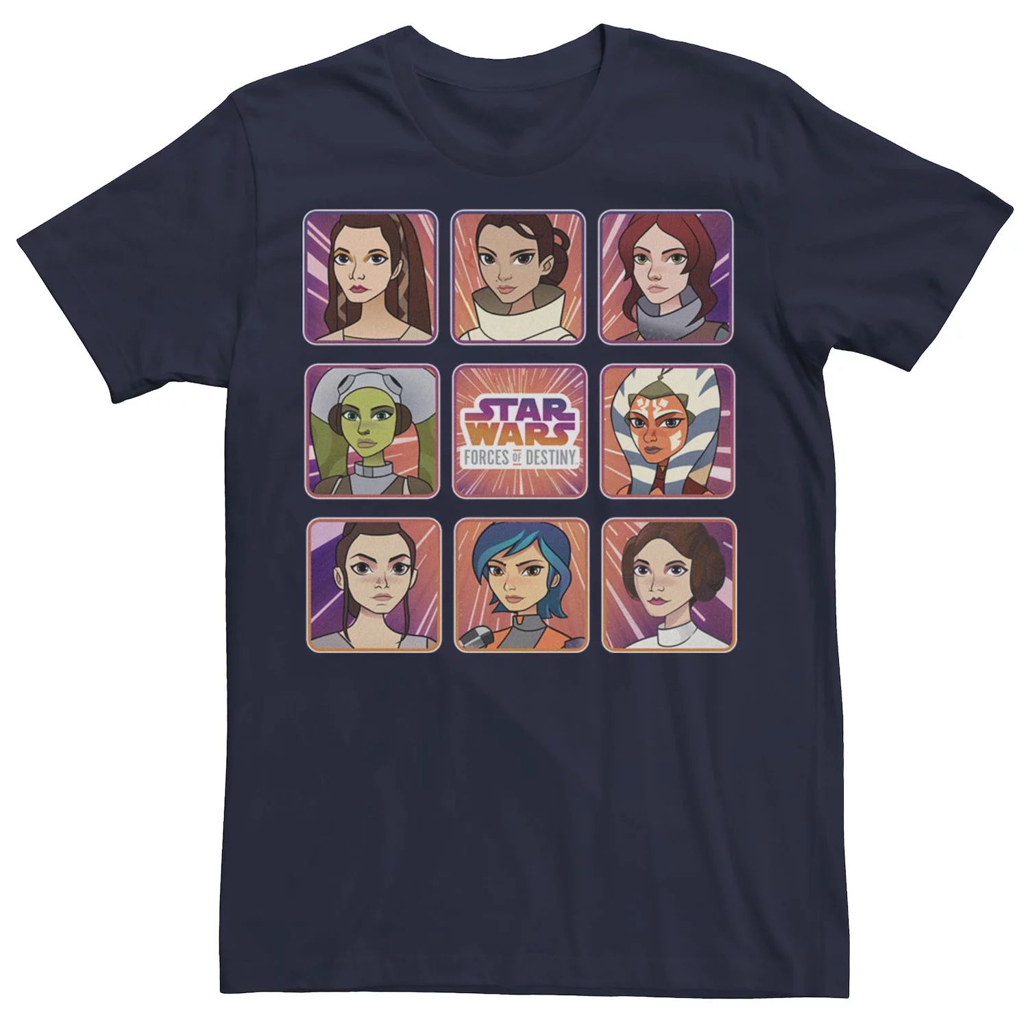 

Мужская футболка Forces of Destiny с изображением женского персонажа и коллажа Star Wars