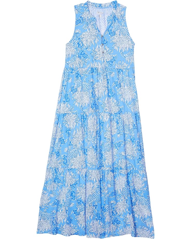 Платье Lilly Pulitzer Mini Malone Maxi Dress, цвет Boca Blue Croc/Lock It цена и фото