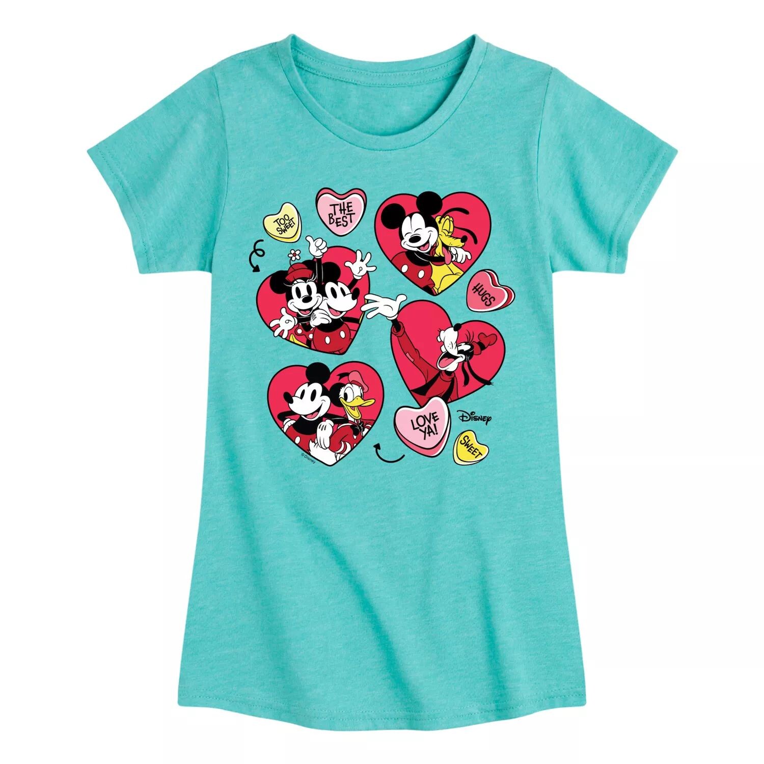 

Футболка Disney's Mickey Mouse с сердечками для девочек 7–16 лет ко Дню святого Валентина Licensed Character