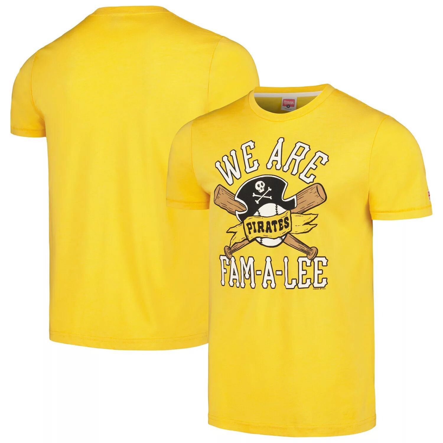 

Мужская футболка Homage Gold Pittsburgh Pirates We Are Fam-A-Lee Tri-Blend