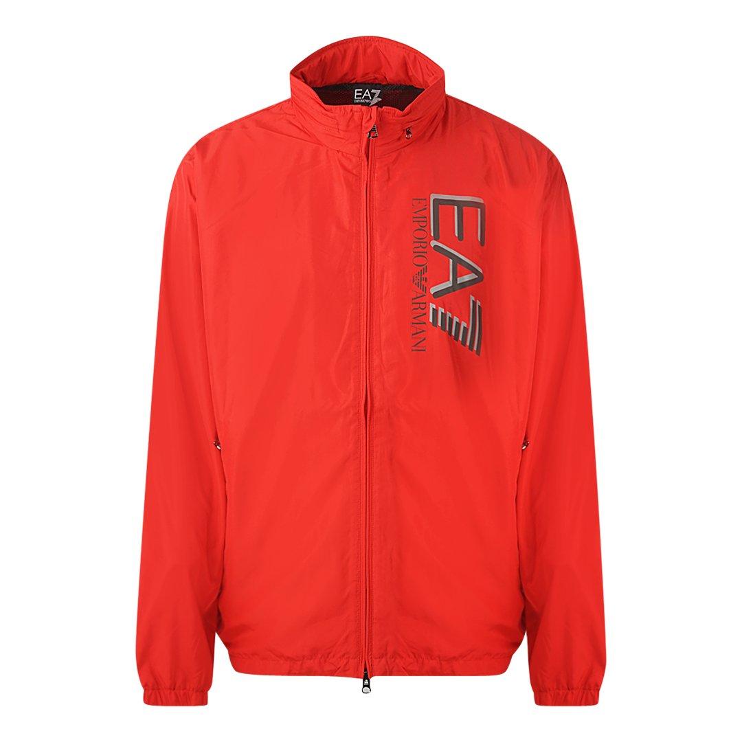 Красная короткая куртка с логотипом Racing EA7, черный