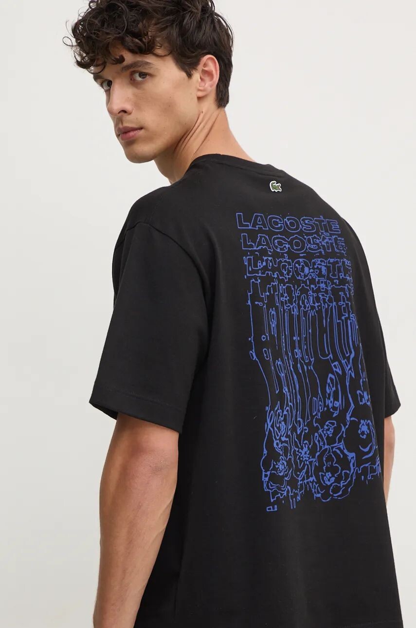 

Хлопковая футболка Lacoste, черный