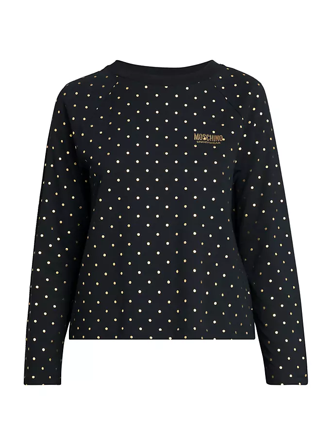 

Пижамный топ Fantasy из эластичного хлопка Moschino, черный
