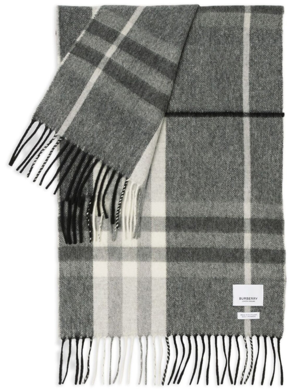 

Burberry кашемировый шарф в клетку Classic Check, серый