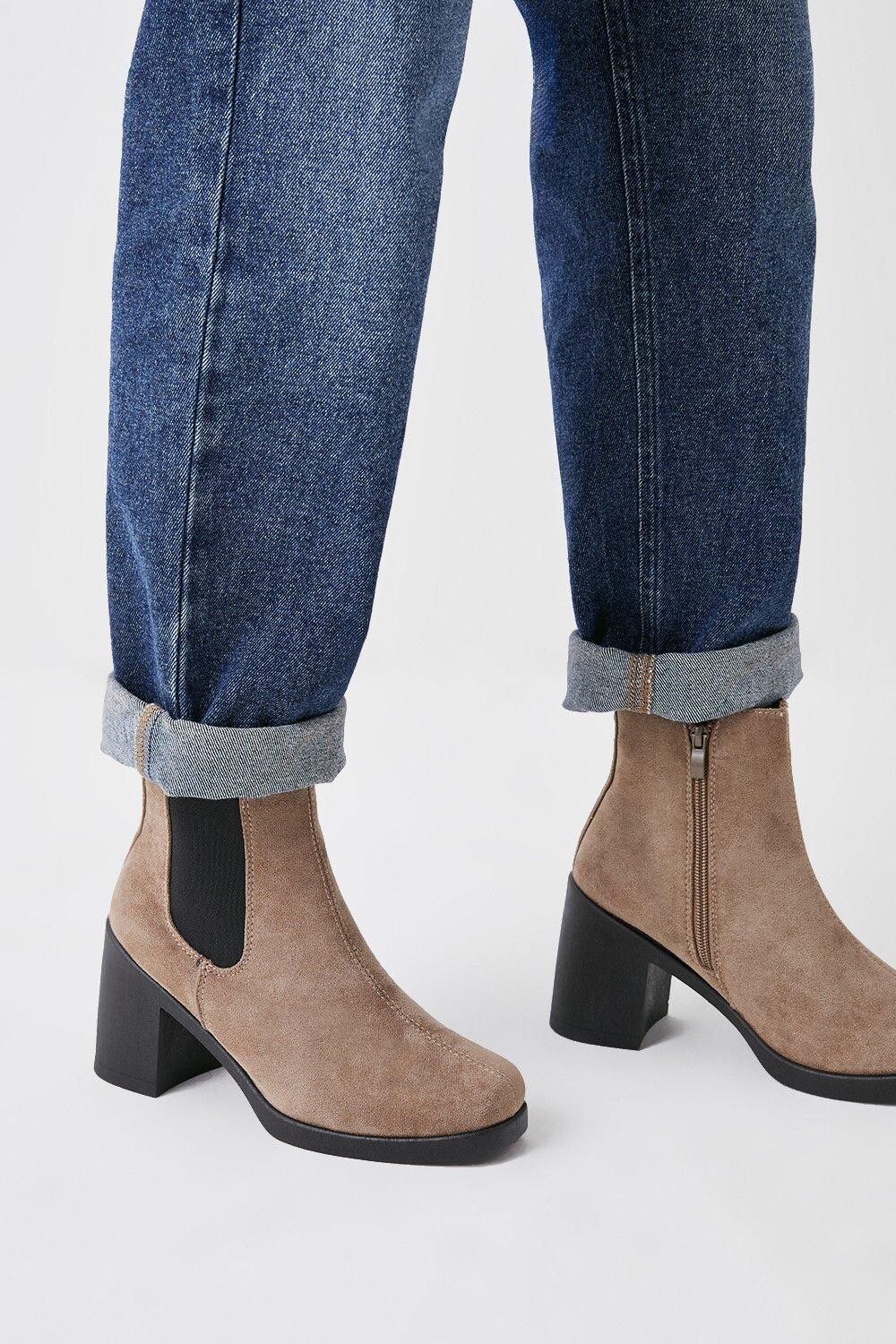 

Повседневные ботинки челси Alo на каблуке Dorothy Perkins, бежевый
