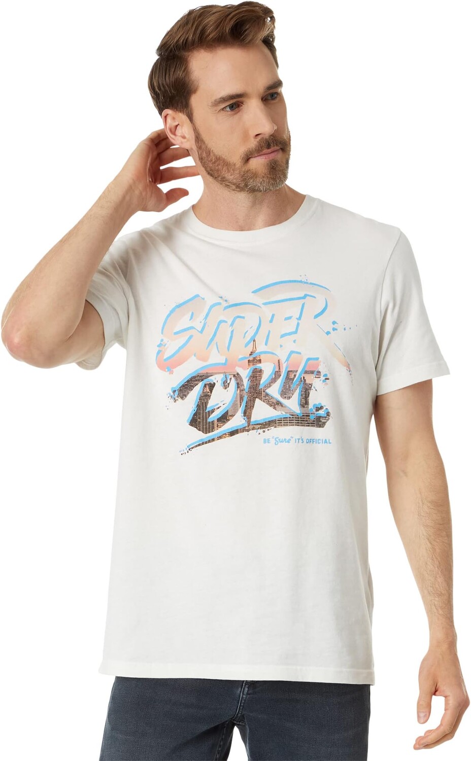 

Винтажная футболка с фотографиями Superdry, цвет Ecru