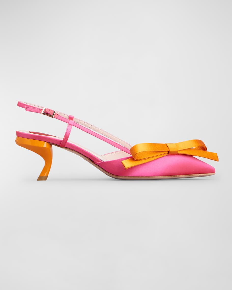

Туфли-лодочки Virgule Bicolor Comma-Heel с ремешком на пятке Roger Vivier